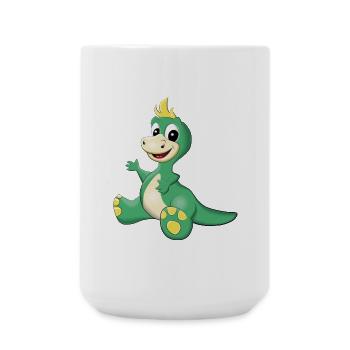 sitzender süßer Dino - Große Tasse 440 ml - Weiß - Vorne
