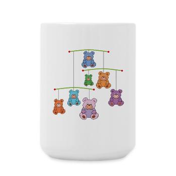 Mobilé avec des ours en peluche - Grande tasse 440 ml - blanc - Devant