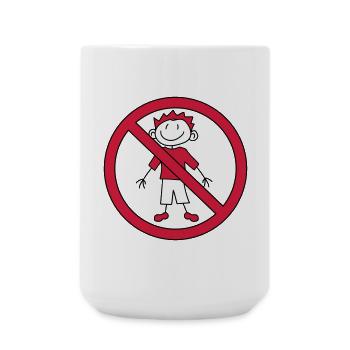 verboten schild zone keine kind gemalt kritzel com - Große Tasse 440 ml - Weiß - Vorne