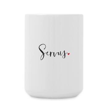 Servus Herz Dekoration Geschenk Gruß - Große Tasse 440 ml - Weiß - Vorne