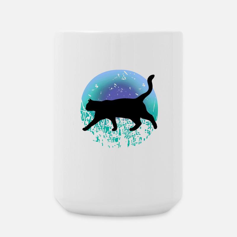 Black cat - Large Mug 440 ml - white