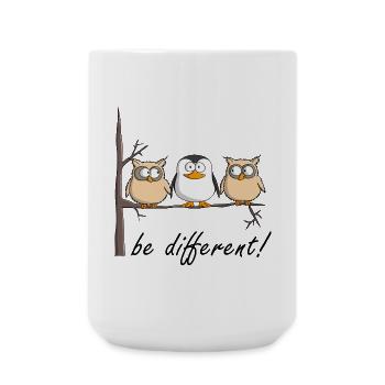 Hibou et pingouin - Grande tasse 440 ml - blanc - Devant