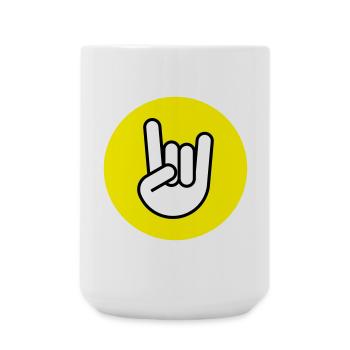 Pommes fourchette cercle jaune - Grande tasse 440 ml - blanc - Devant