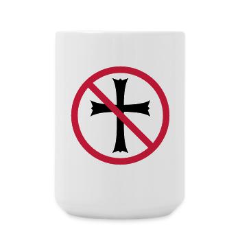 zone de bouclier interdite, aucun symbole d'église ne traverse Jésus - Grande tasse 440 ml - blanc - Devant