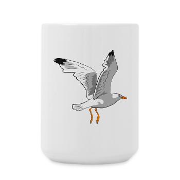 Stylish seagull in flight - Large Mug 440 ml - white - Front