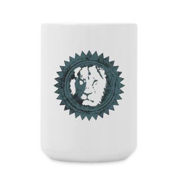 Tête de Lion Reggae Design - Grande tasse 440 ml - blanc - Devant