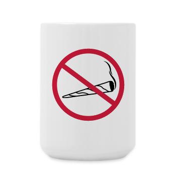 joint forbidden shield zone no clipart logo hemp - Large Mug 440 ml - white - Front