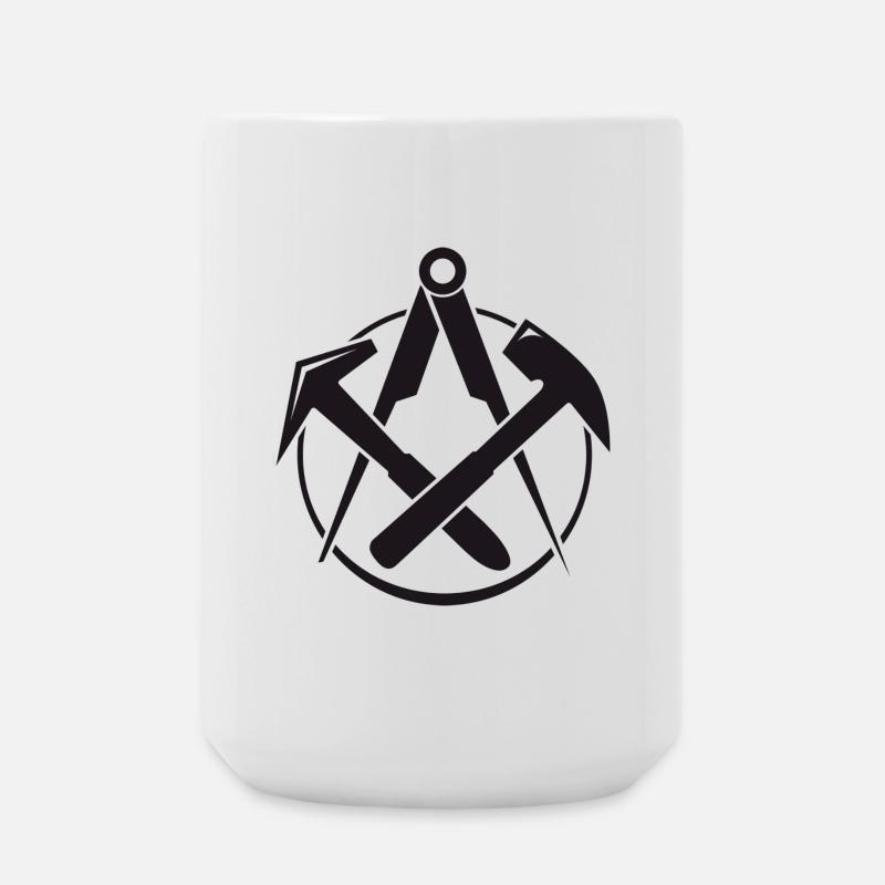 Dachdeckerzunft, Dachdecker Logo - Große Tasse 440 ml - Weiß