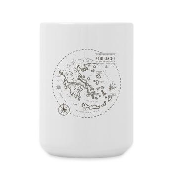 VintageKarte Griechenland - Große Tasse 440 ml - Weiß - Vorne