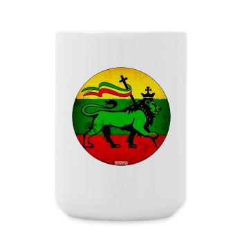 Löwe Judah Reggae Flagge - Große Tasse 440 ml - Weiß - Vorne