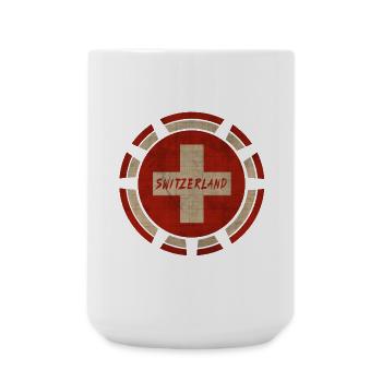 Cercle Suisse / Cadeau Drapeau de la Suisse - Grande tasse 440 ml - blanc - Devant