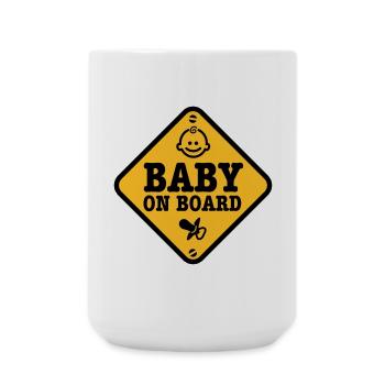 baby on board - Große Tasse 440 ml - Weiß - Vorne