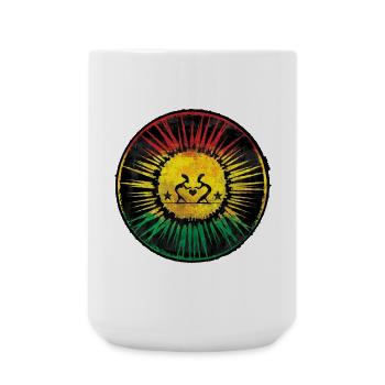 Rastafari Heart and Sun Design - Large Mug 440 ml - white - Front