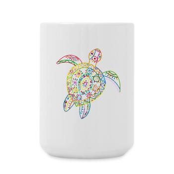 Tortue Tortue de mer Tribal Hawaii Vintage - Grande tasse 440 ml - blanc - Devant