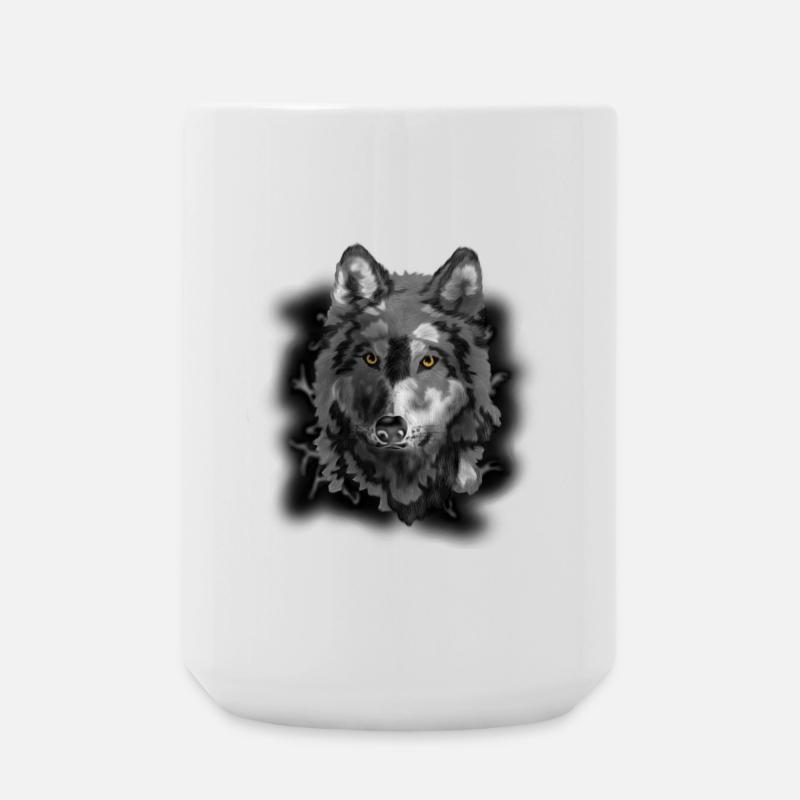 wolf - Large Mug 440 ml - white
