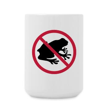 frog forbidden shield zone no kroete silhouett - Large Mug 440 ml - white - Front