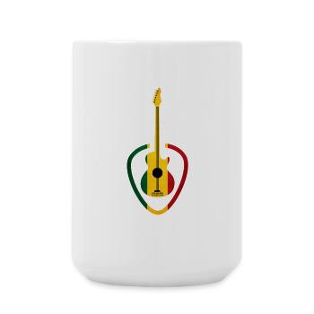 Rastafarian-tone guitar - Large Mug 440 ml - white - Front