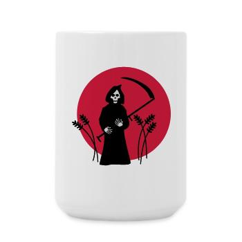 sensemann skelett mähen sense - Große Tasse 440 ml - Weiß - Vorne