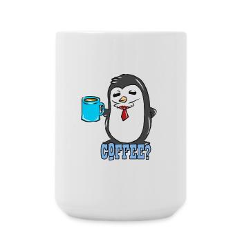 Pinguin - Große Tasse 440 ml - Weiß - Vorne