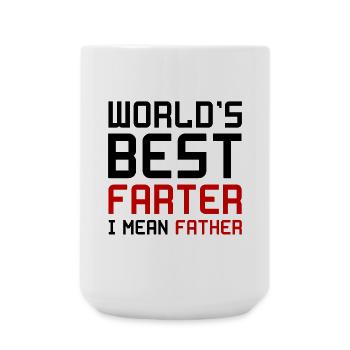 Worlds Best Farter Father Vater Papa Furz Geschenk - Große Tasse 440 ml - Weiß - Vorne