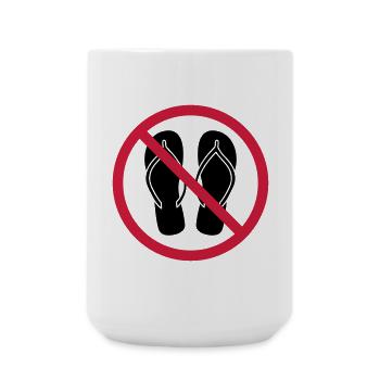 keine flip flops verboten schild zone gebiet clipa - Große Tasse 440 ml - Weiß - Vorne