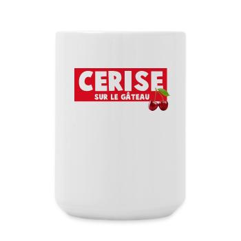 Cerisier Sur Le Gâteau Impression Humoristique - Grande tasse 440 ml - blanc - Devant