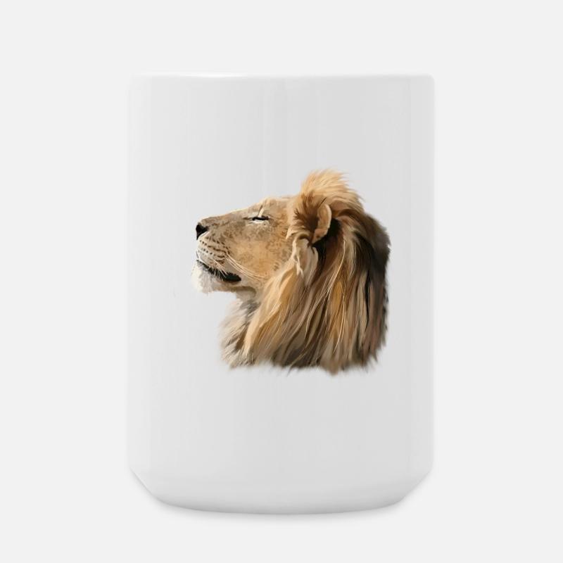 Löwe - Große Tasse 440 ml - Weiß