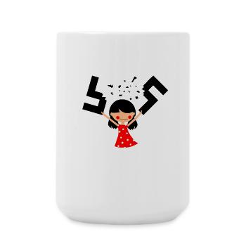I am against racism (W) - Large Mug 440 ml - white - Front