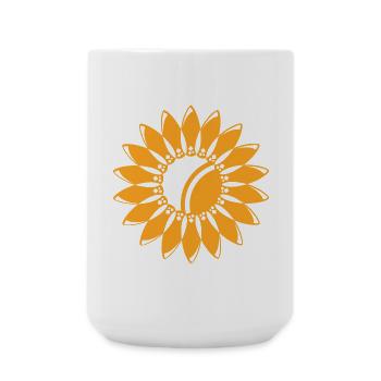 sonnenblume sun flower icon logo Blume Symbol - Große Tasse 440 ml - Weiß - Vorne