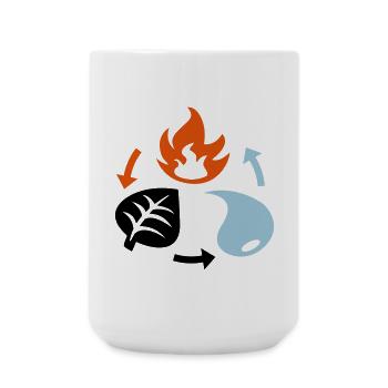 Fire, Water, Plant Elements - Large Mug 440 ml - white - Front