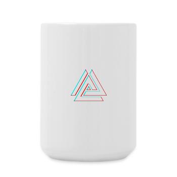 Geometric Triangle Neon 3D - Large Mug 440 ml - white - Front