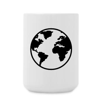 Erdkugel - Große Tasse 440 ml - Weiß - Vorne