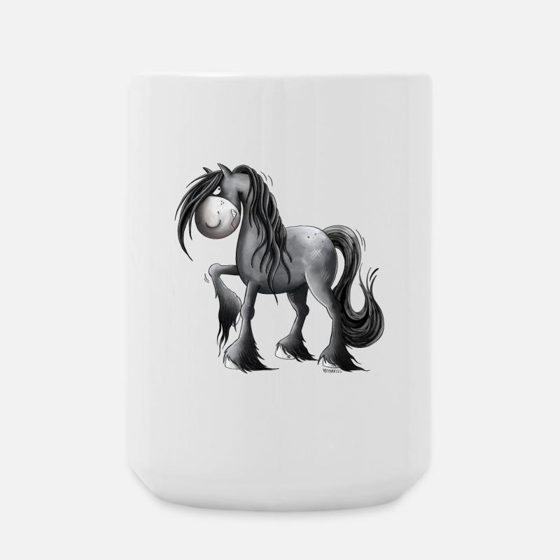 Cheval Grumpy I Bande Dessinée Pour Cavalier - Grande tasse 440 ml - blanc