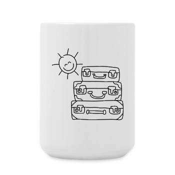 koffer sonne urlaub - Große Tasse 440 ml - Weiß - Vorne