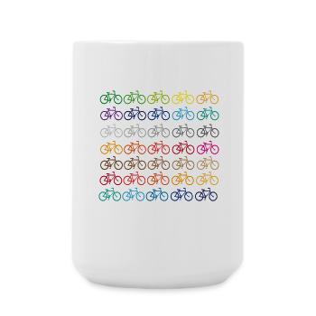 Viele farbige Fahrräder - Große Tasse 440 ml - Weiß - Vorne