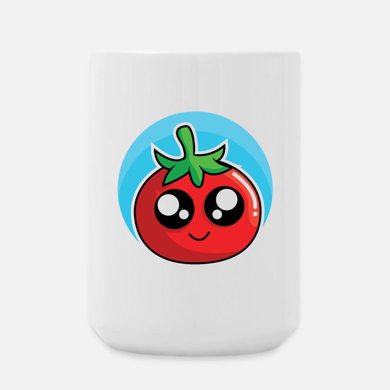 Fröhliche Tomate - Große Tasse 440 ml - Weiß