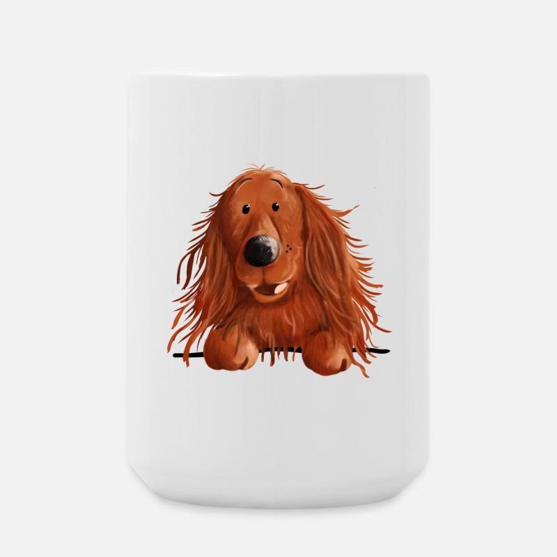 Neugieriger Irish Setter - Große Tasse 440 ml - Weiß