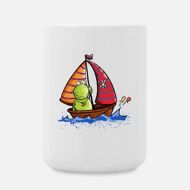 Frosch auf See - Große Tasse 440 ml - Weiß