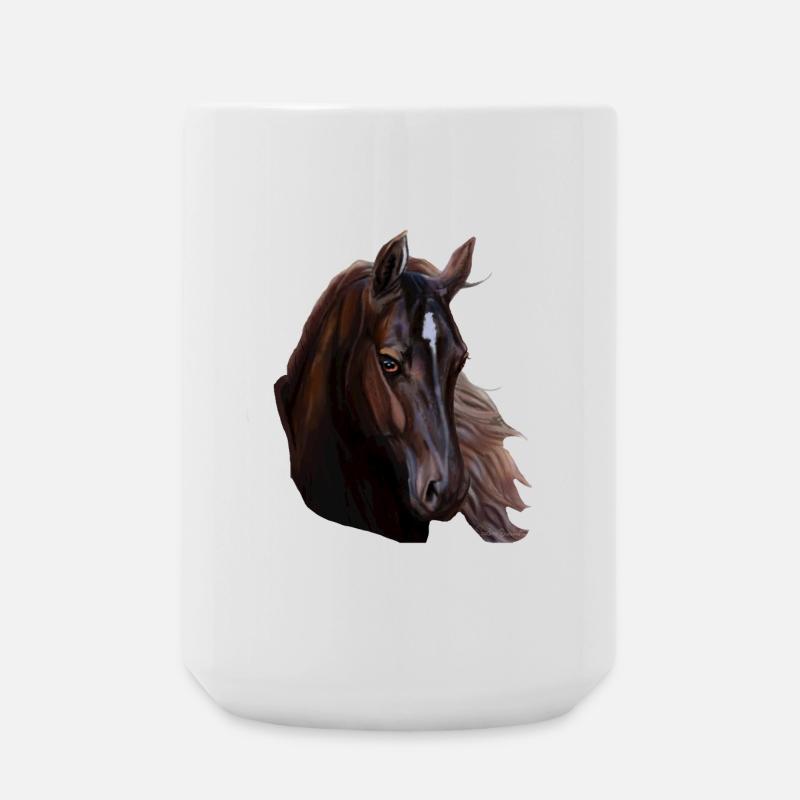 cheval - Grande tasse 440 ml - blanc