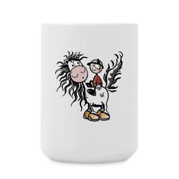 Junge aufm Pferdchen - Große Tasse 440 ml - Weiß - Vorne