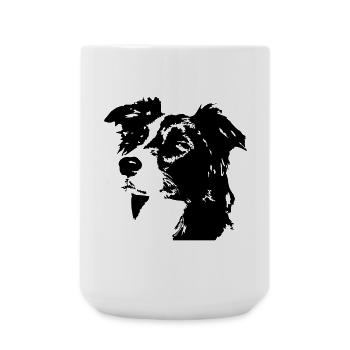 Border collie head - Large Mug 440 ml - white - Front