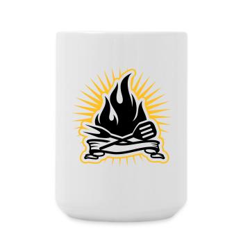 Grill Zubehör und Grill Flammen - Große Tasse 440 ml - Weiß - Vorne