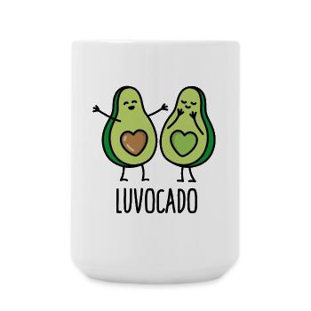 Luvocado love luv Kawaii cute avocado gift idea - Large Mug 440 ml - white - Front