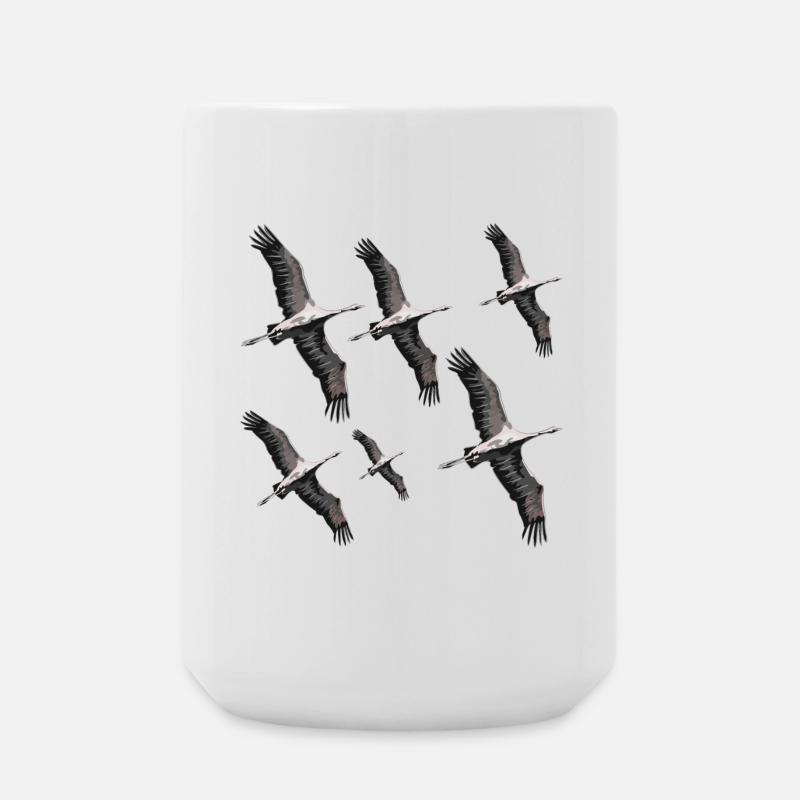 Vogelzug Kraniche - Große Tasse 440 ml - Weiß