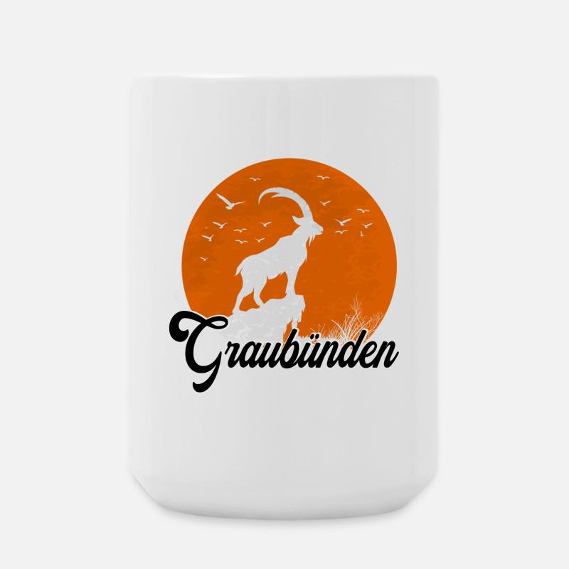 Graubinden Mondsilhouette - Große Tasse 440 ml - Weiß