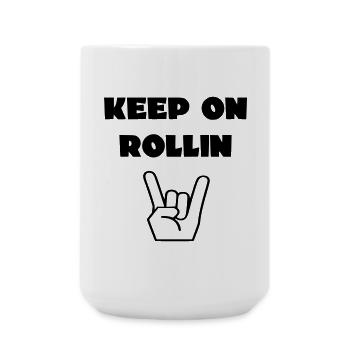 Continuez toujours à rouler avec votre fauteuil roulant # - Grande tasse 440 ml - blanc - Devant