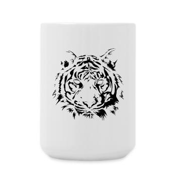 Tiger Zeichnung Raubkatze Portrait Illustration - Große Tasse 440 ml - Weiß - Vorne
