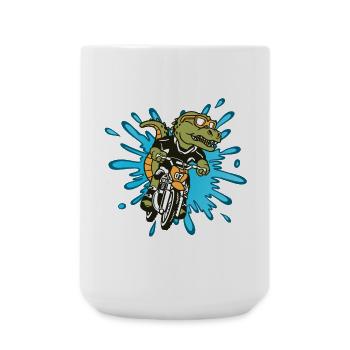 Motocross en alligator - Grande tasse 440 ml - blanc - Devant