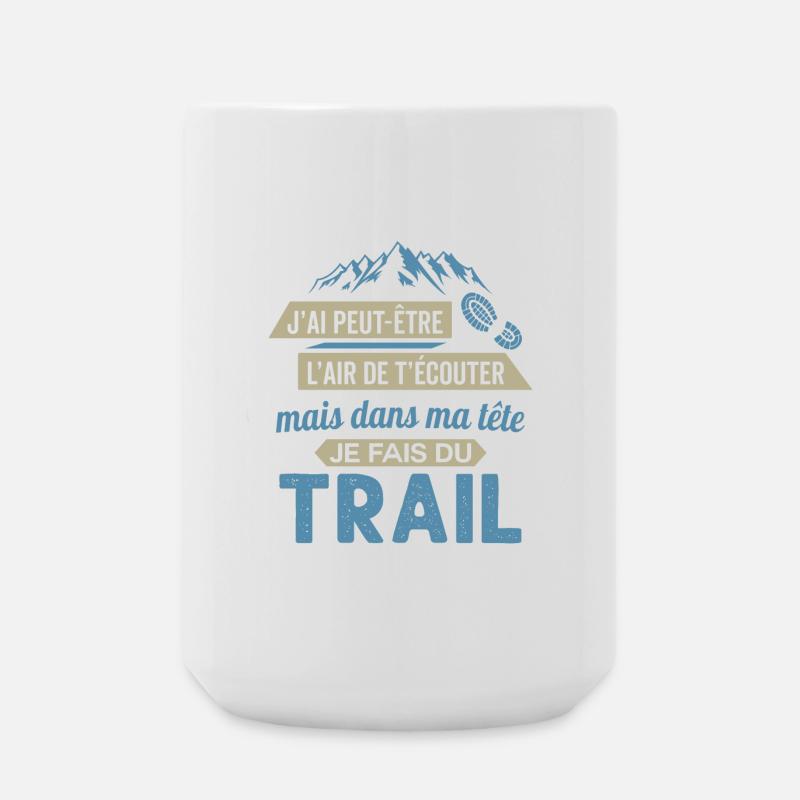 je fais du trail running - Grande tasse 440 ml - blanc
