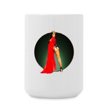 Pinup - Vintage Retro Burlesque Queen Art des années 50 - Grande tasse 440 ml - blanc - Devant